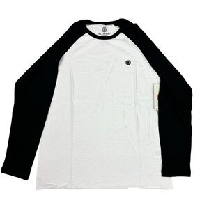 Element Men's Long Sleeve Black and White Raglan NWT